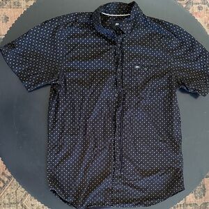 Obey Men's Dark Blue Geometric Button Down Shirt